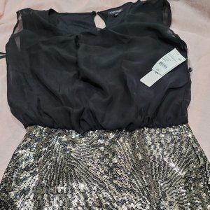 Love Reign Black/Gold Sequin Sleeveless Dress
